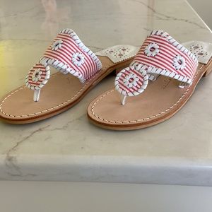 Jack Rogers Seersucker Sandals.